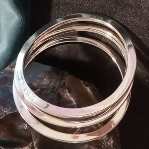 Guess bangle bracelets 3 wavy design beautiful shine .